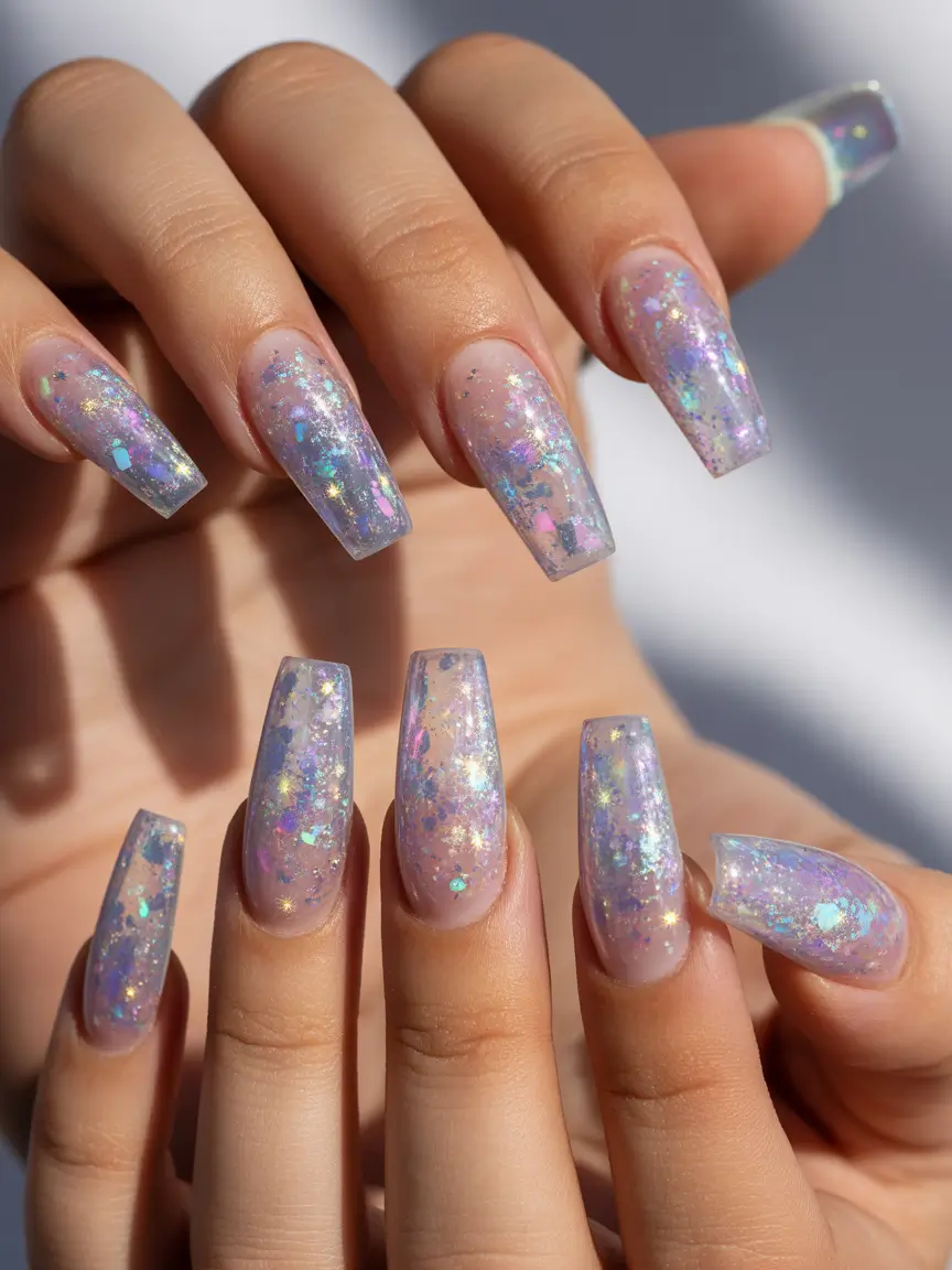 Trendy Fall & Winter Nail Colors 2025–2026 Crystal Shimmer Fantasy