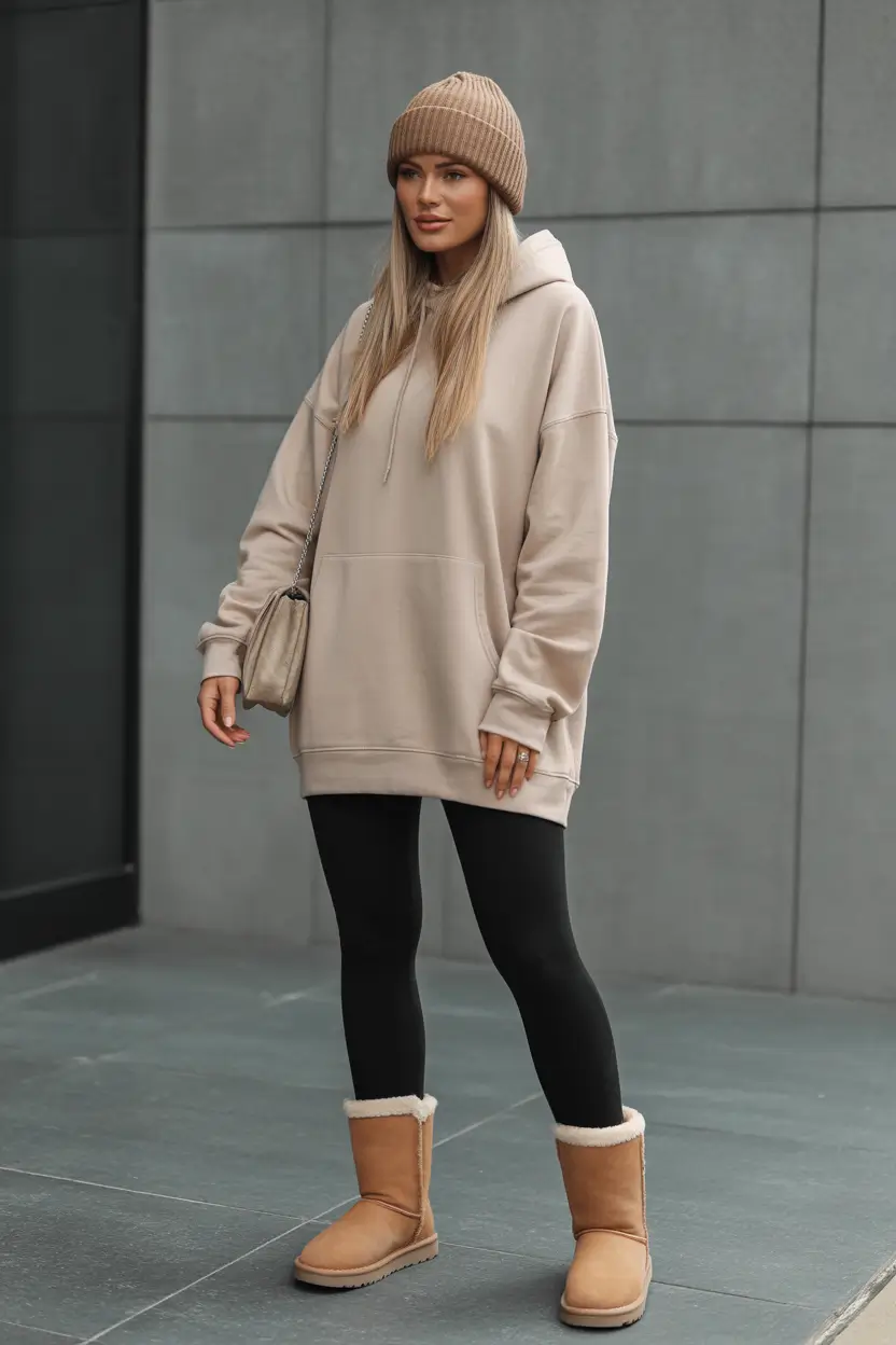Trendy Uggs Outfit for Winter 2025-2026 Sporty Cool in Oversized Hoodie
