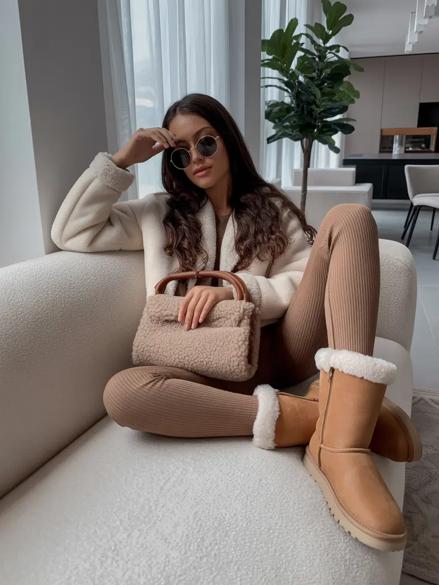 Trendy Uggs Outfit for Winter 2025-2026 Modern Minimalism in Beige Layers