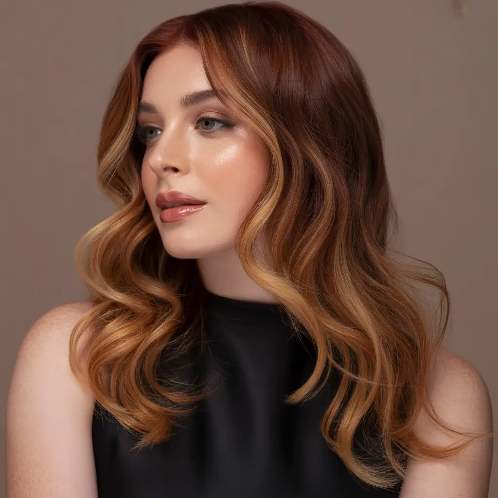 Trendy Winter Auburn Hair Colors 2025 2026 Caramel Auburn Blend