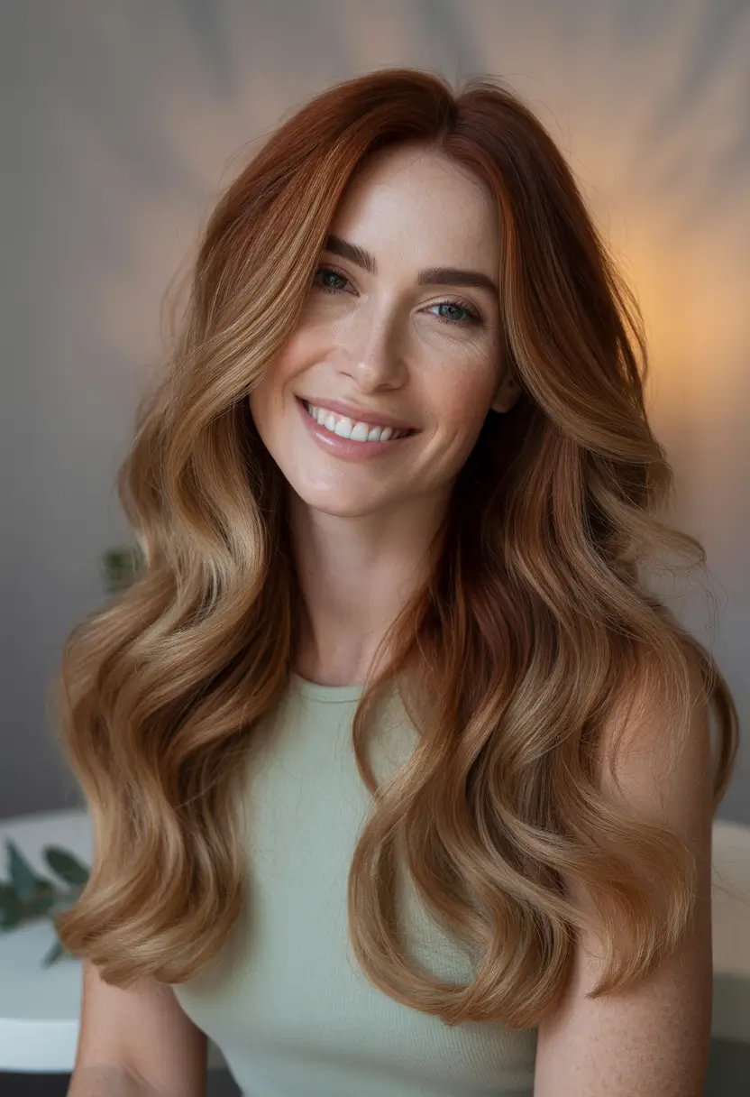 Trendy Winter Auburn Hair Colors 2025 2026 Golden Auburn with Subtle Ombre