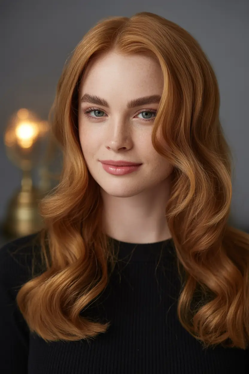 Trendy Winter Auburn Hair Colors 2025 2026 Copper-Toned Auburn Elegance
