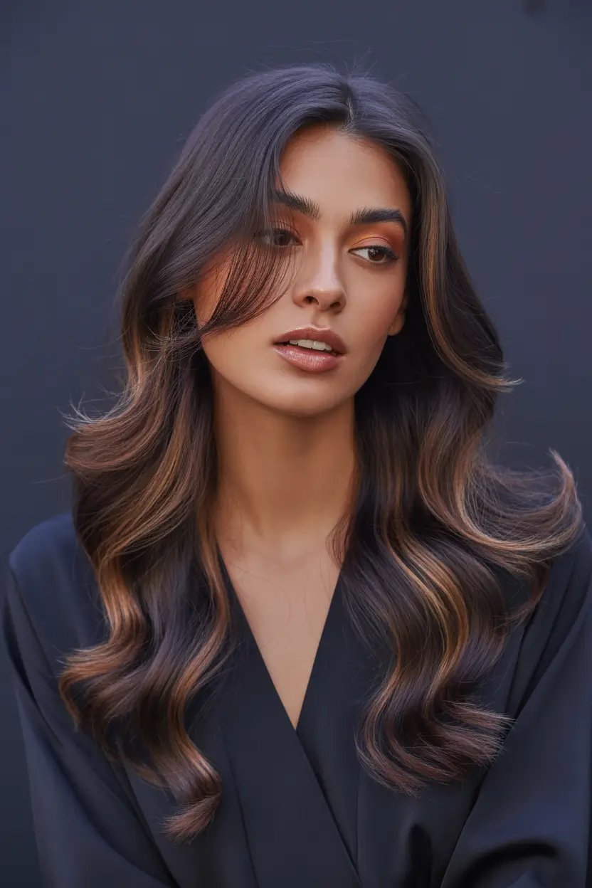 Trendy Winter Auburn Hair Colors 2025 2026 Dark Brunette with Auburn Lights
