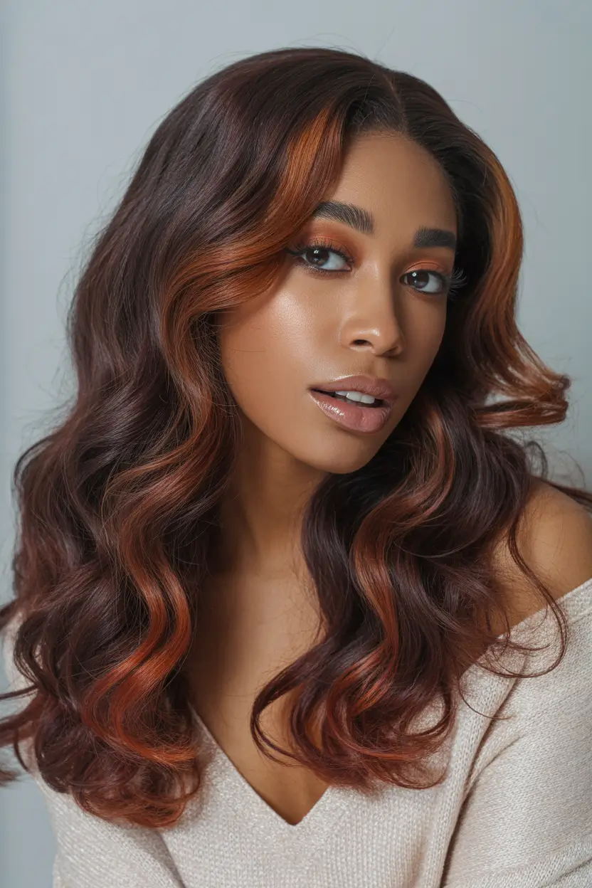 Trendy Winter Auburn Hair Colors 2025 2026 Chocolate Auburn Blend