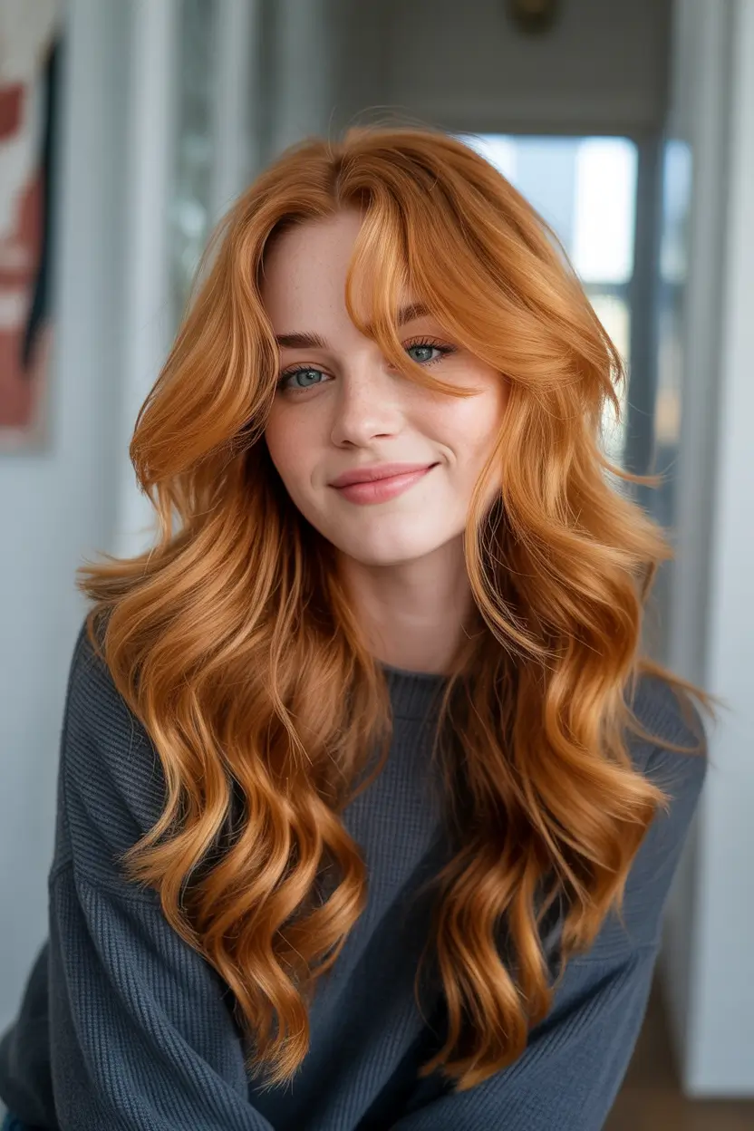 Trendy Winter Auburn Hair Colors 2025 2026 Classic Auburn Waves with a Modern Twist