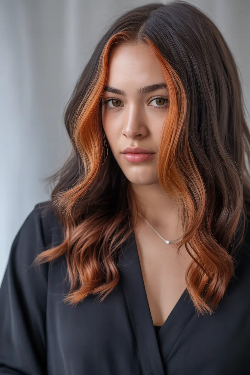 Trendy Winter Auburn Hair Colors 2025 2026 Face-Framing Auburn Highlights
