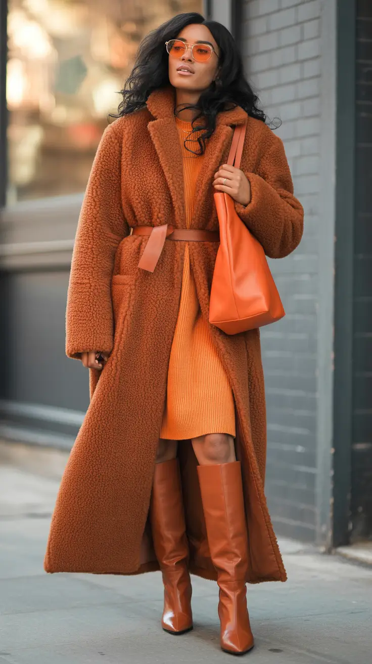 Trendy Black Girl Outfit Ideas Winter 2025 2026 Warm Terracotta Elegance