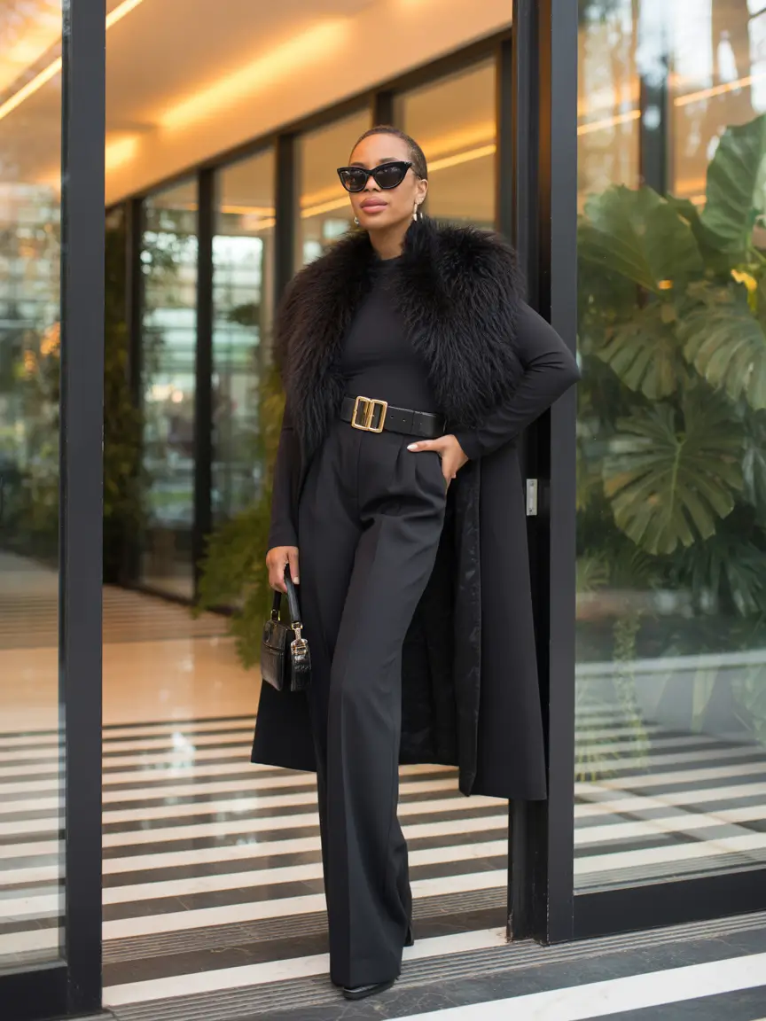 Trendy Black Girl Outfit Ideas Winter 2025 2026 All-Black Authority
