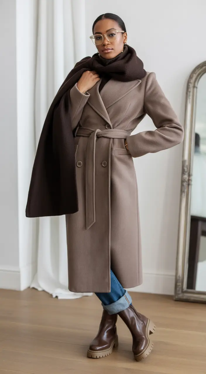 Trendy Black Girl Outfit Ideas Winter 2025 2026 Classic Wool Neutral