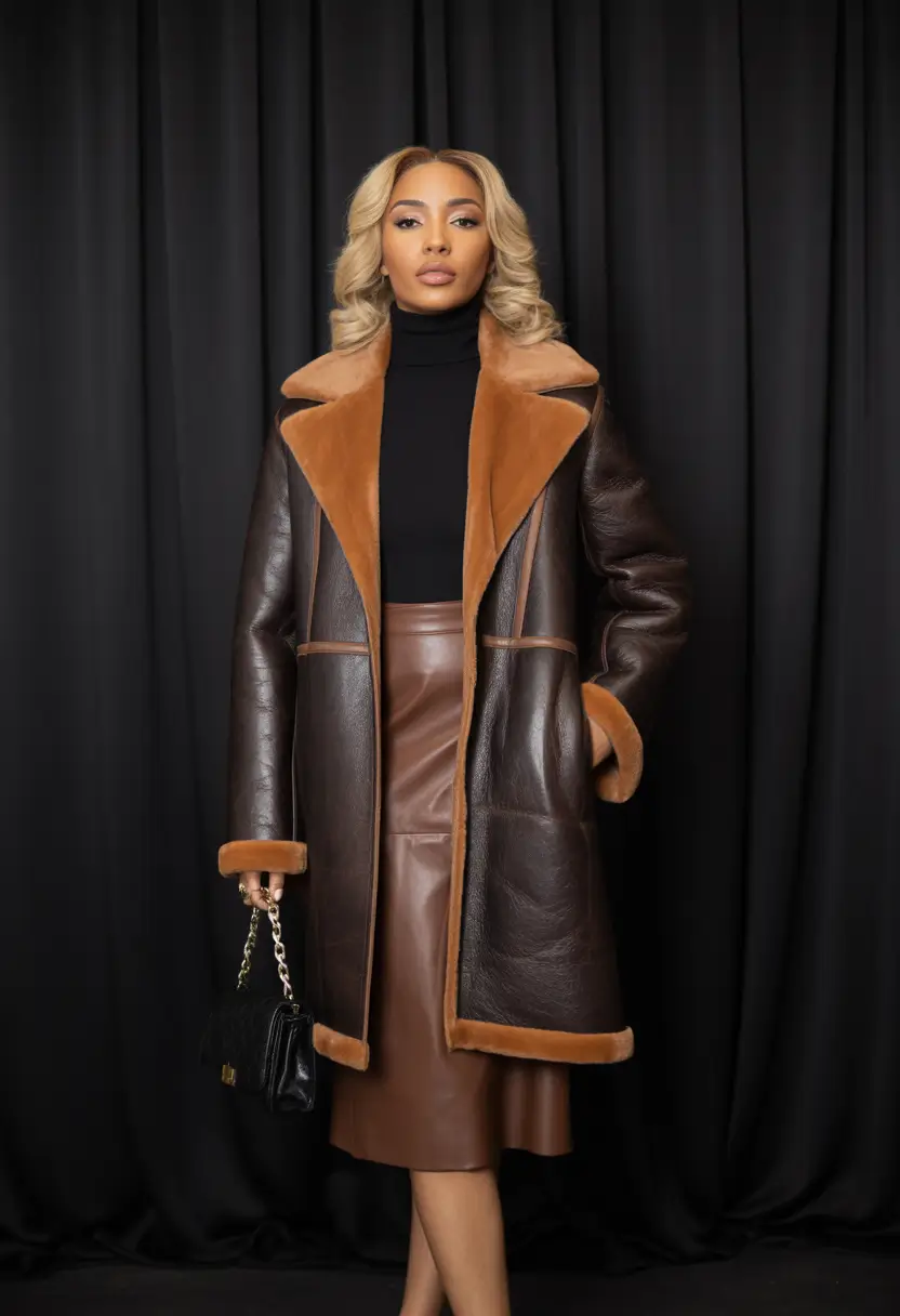 Trendy Black Girl Outfit Ideas Winter 2025 2026 Chocolate Shearling Sophistication
