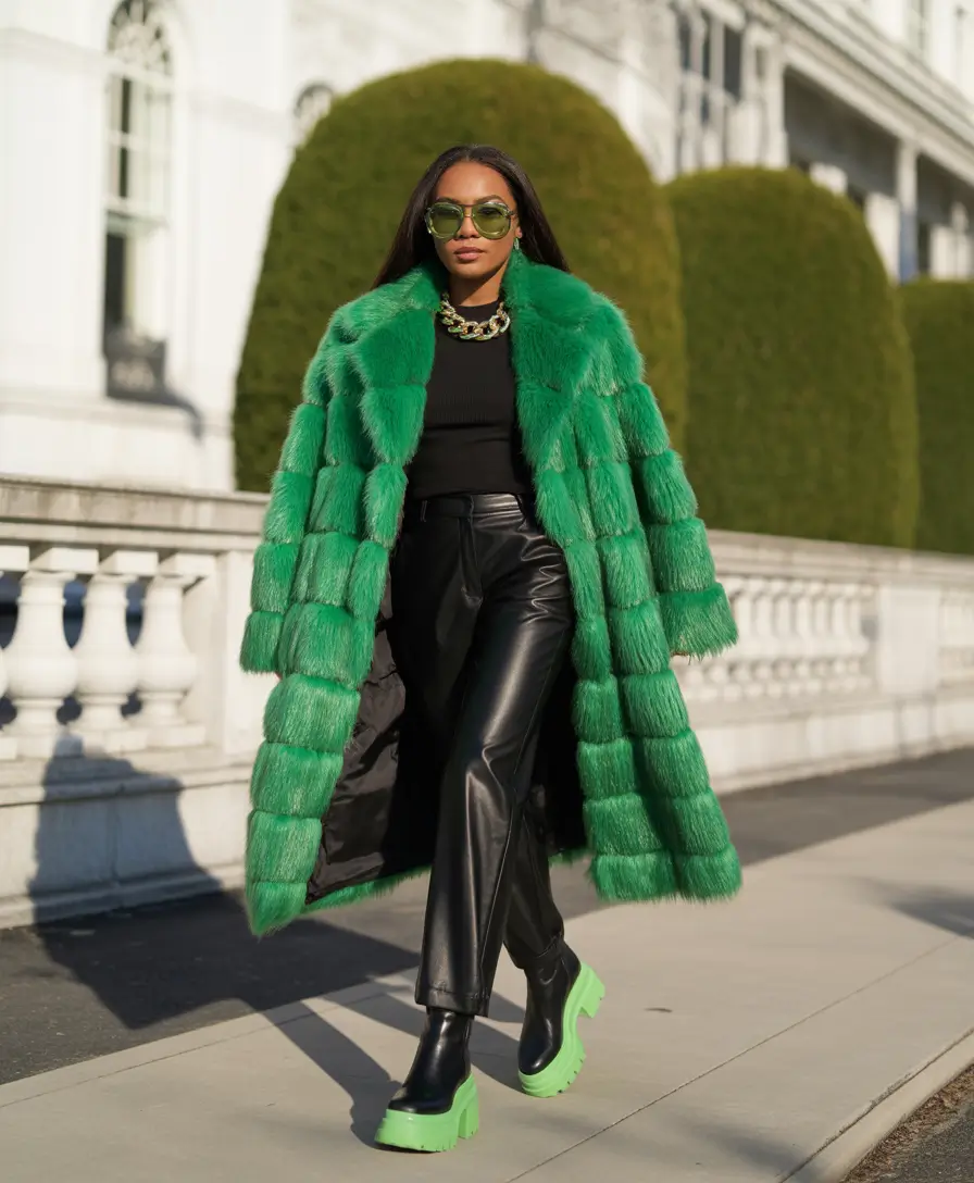 Trendy Black Girl Outfit Ideas Winter 2025 2026 Emerald Maximalist Energy