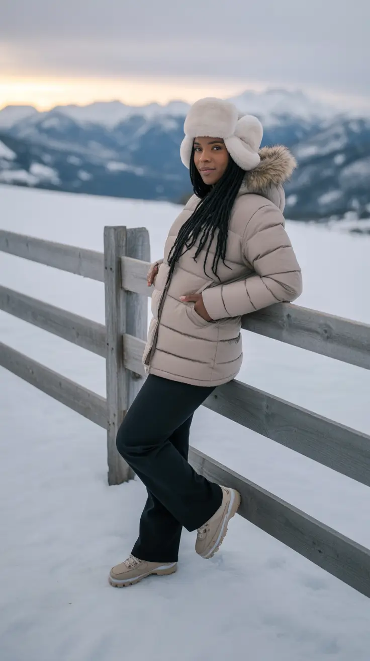 Trendy Black Girl Outfit Ideas Winter 2025 2026 Alpine Comfort Look