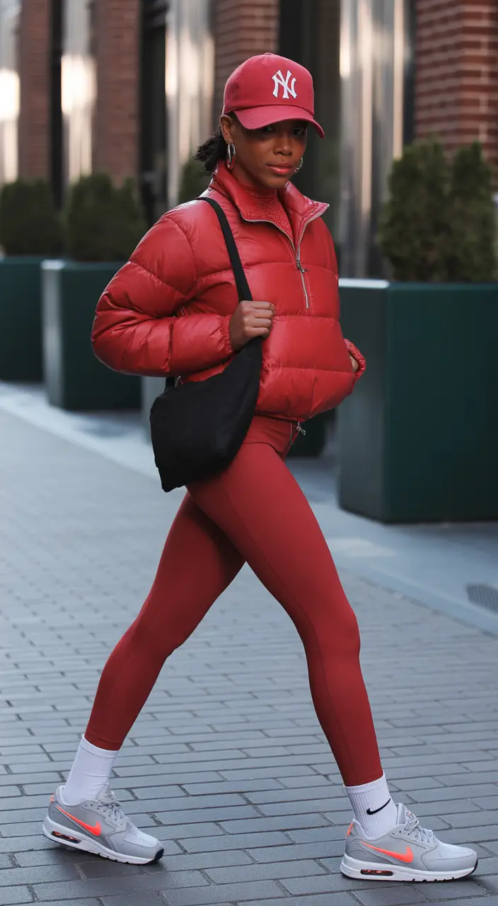 Trendy Black Girl Outfit Ideas Winter 2025 2026 Sporty Red Street Style