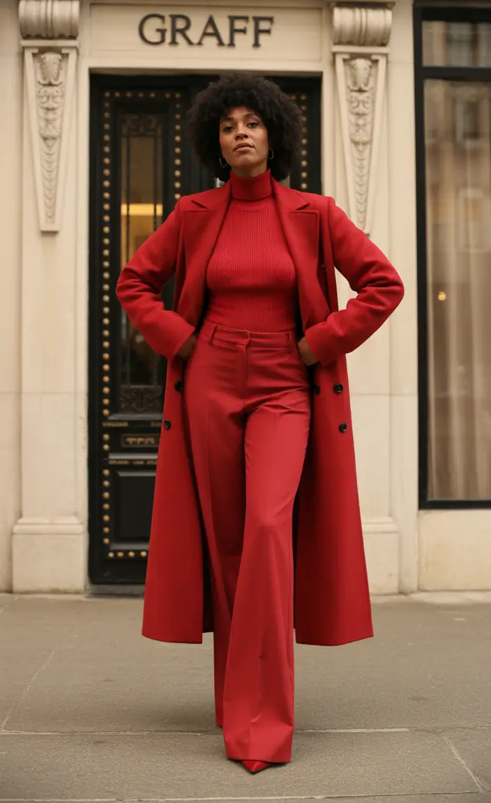 Trendy Black Girl Outfit Ideas Winter 2025 2026 Power Red Statement