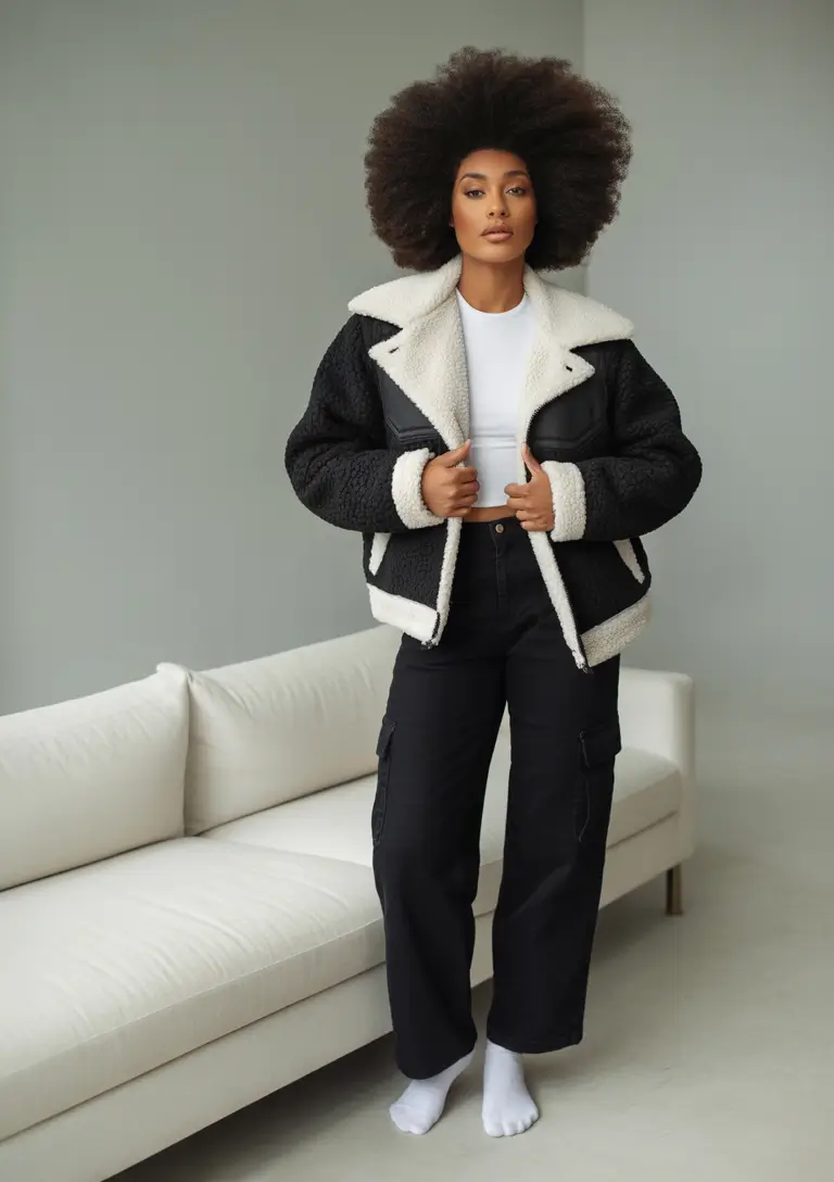 Trendy Black Girl Outfit Ideas Winter 2025 2026 Casual Shearling Streetwear