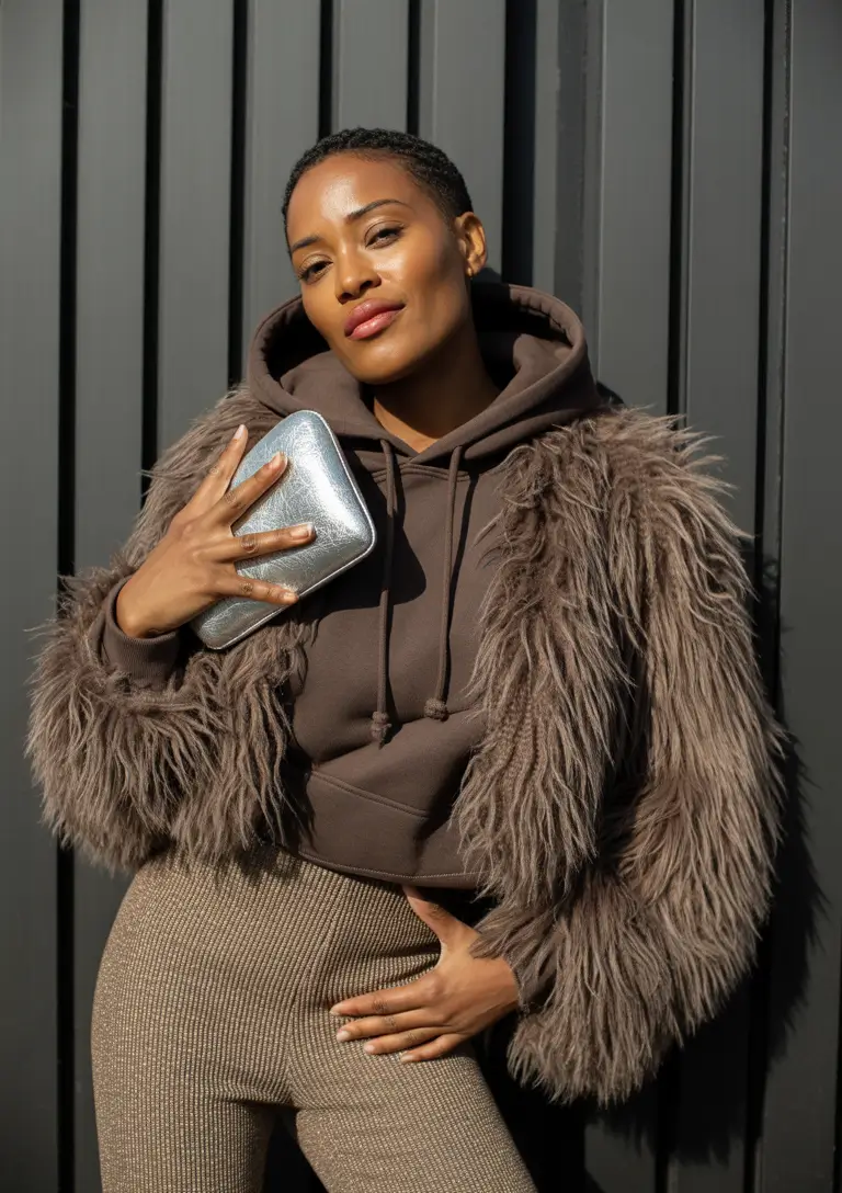 Trendy Black Girl Outfit Ideas Winter 2025 2026 Faux Fur Street Glam