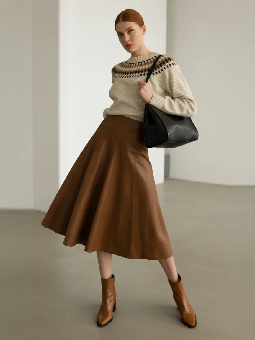 Winter 2025 Trendy Outfit Inspiration Retro Knit Revival