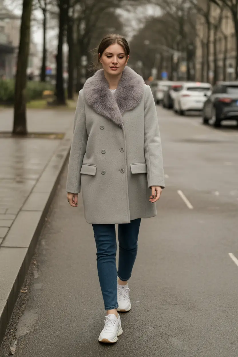 Winter 2025 Trendy Outfit Inspiration Soft Gray Layers