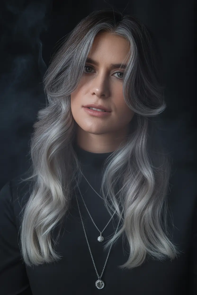 Winter 2025–2026 Hair Colors Ideas for Brunette Platinum Money Piece