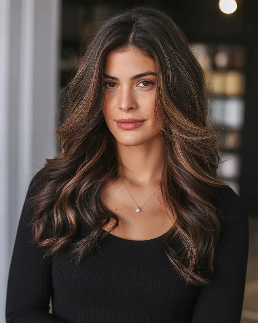 Winter 2025–2026 Hair Colors Ideas for Brunette Dark with Highlights
