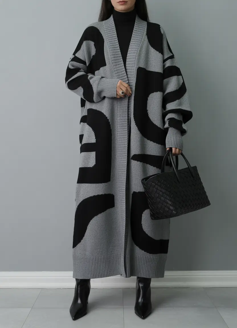 Winter 2025 2026 Outfits Inspiration for Women Graphic Knit Statement