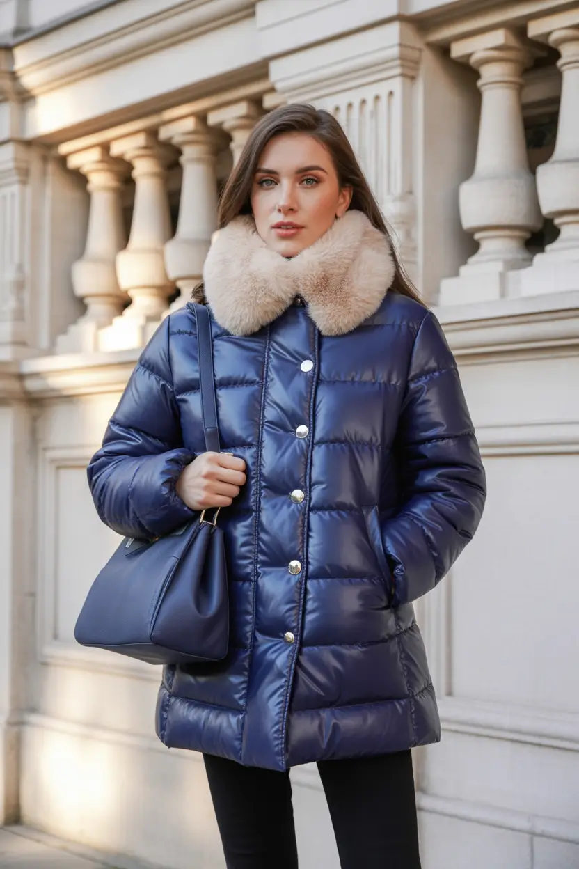 Winter 2025 2026 Outfits Inspiration for Women Navy Classic with Fur