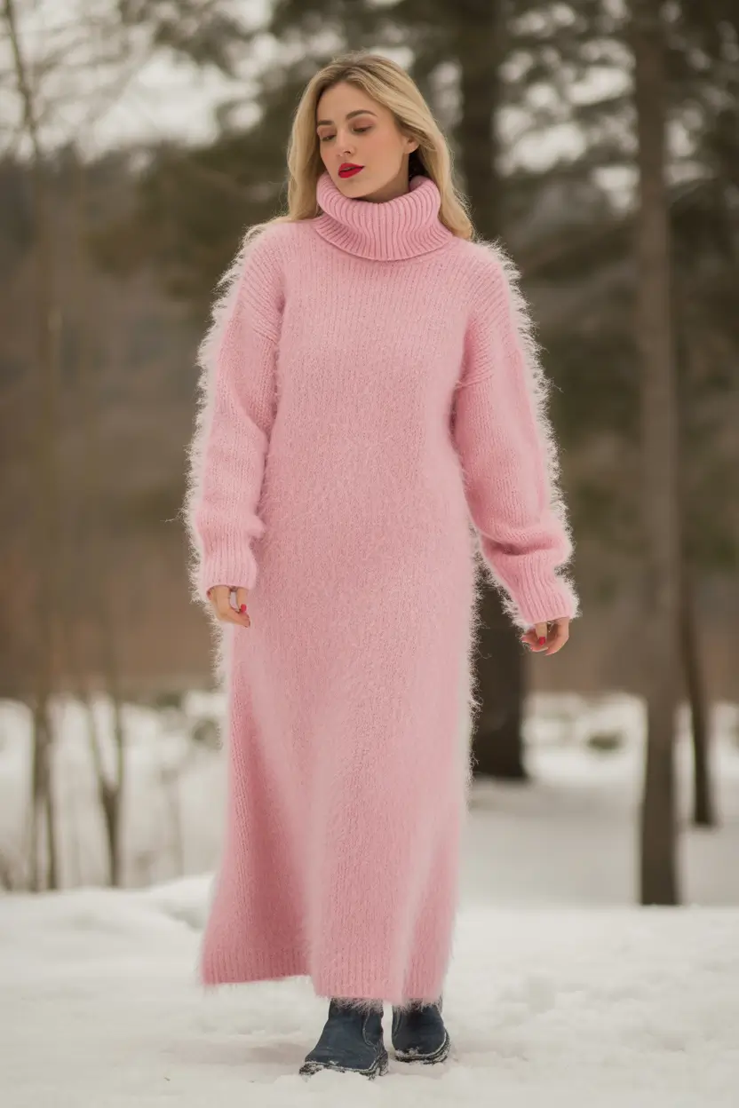 Winter 2025 2026 Outfits Inspiration for Women Soft Pink Winter Dream