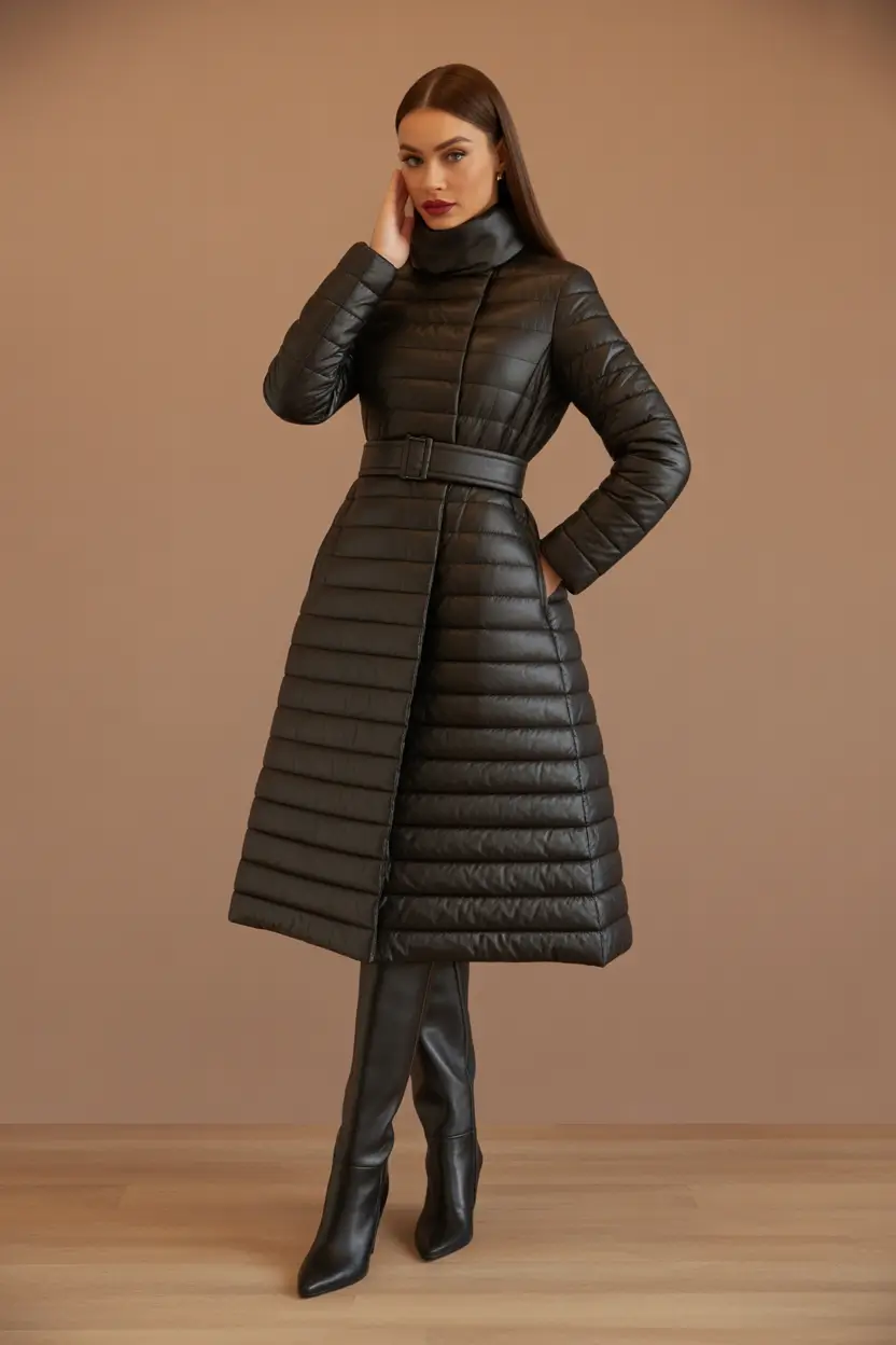 Winter Fashion Outfits Ideas 2025 – 2026 Black Belted Drama