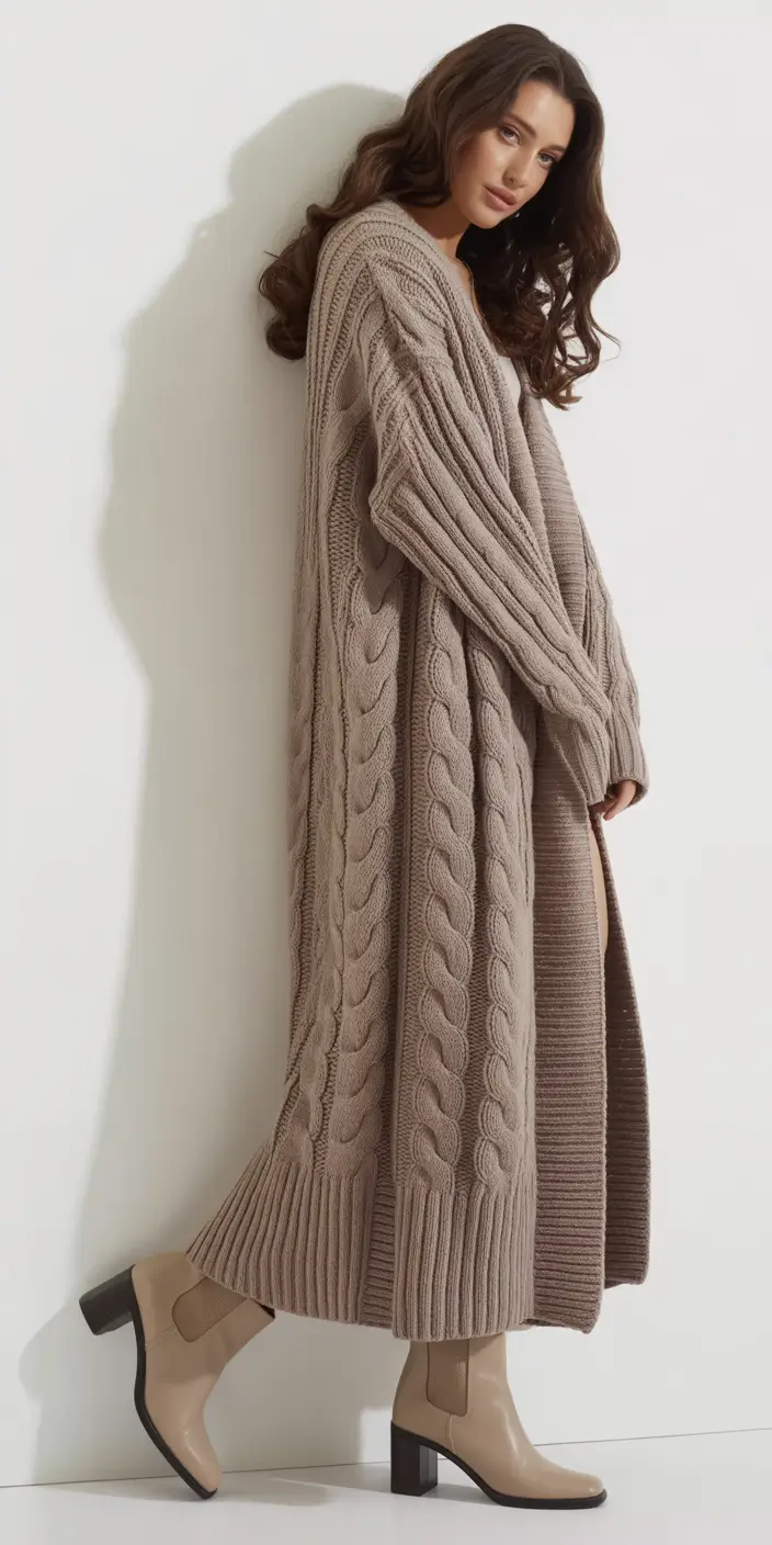 Winter Fashion Outfits Ideas 2025 – 2026 Maxi Knit Elegance