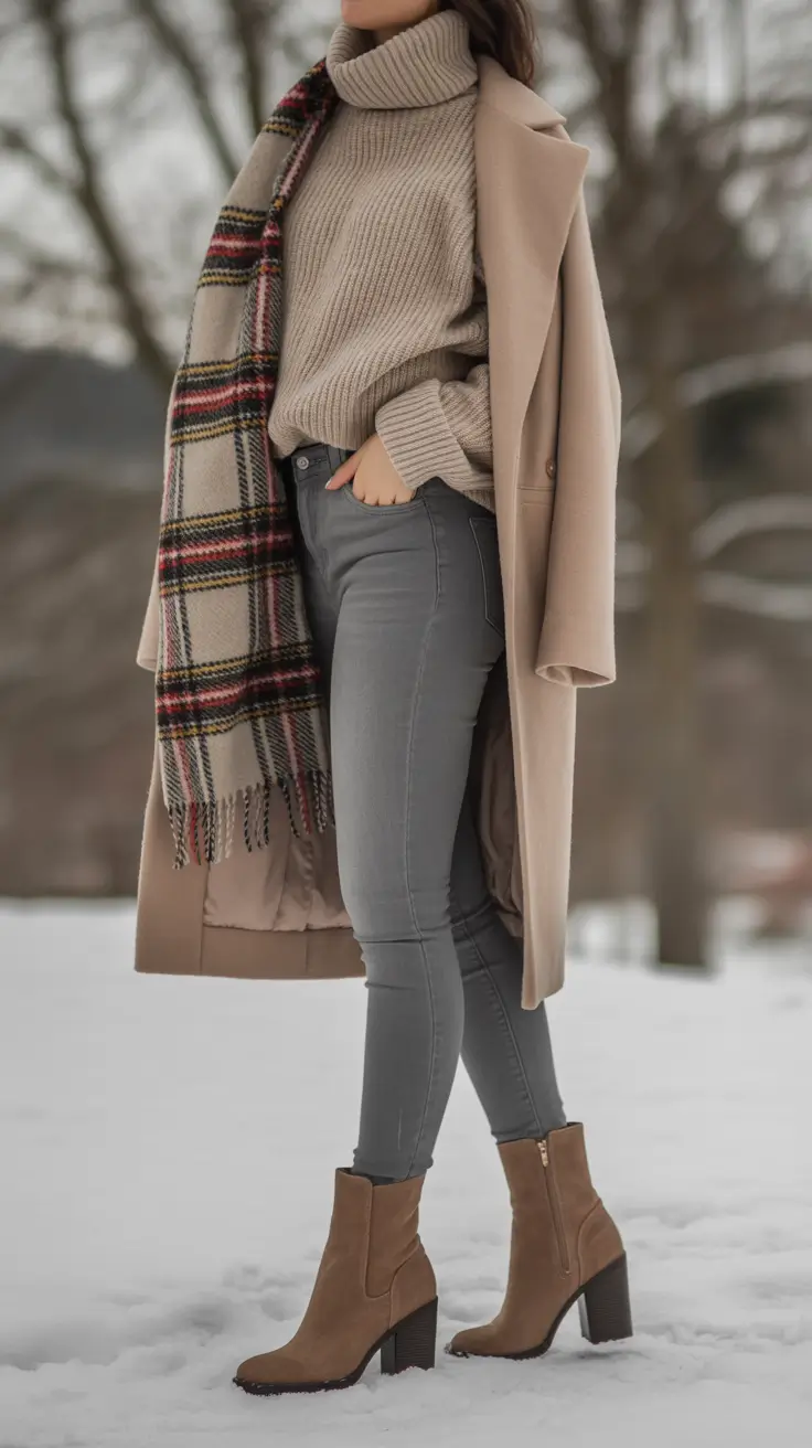 Winter Fashion Outfits Ideas 2025 – 2026 Plaid & Neutral Balance