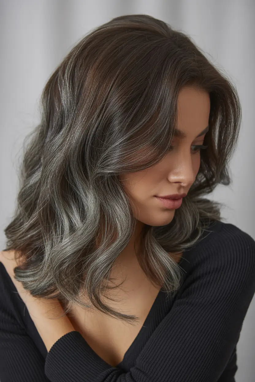 Winter Hair Colors 2025–2026 Brunettes Silver Waves