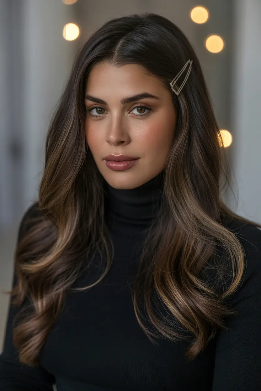 Winter Hair Colors 2025–2026 Brunettes Golden Accents