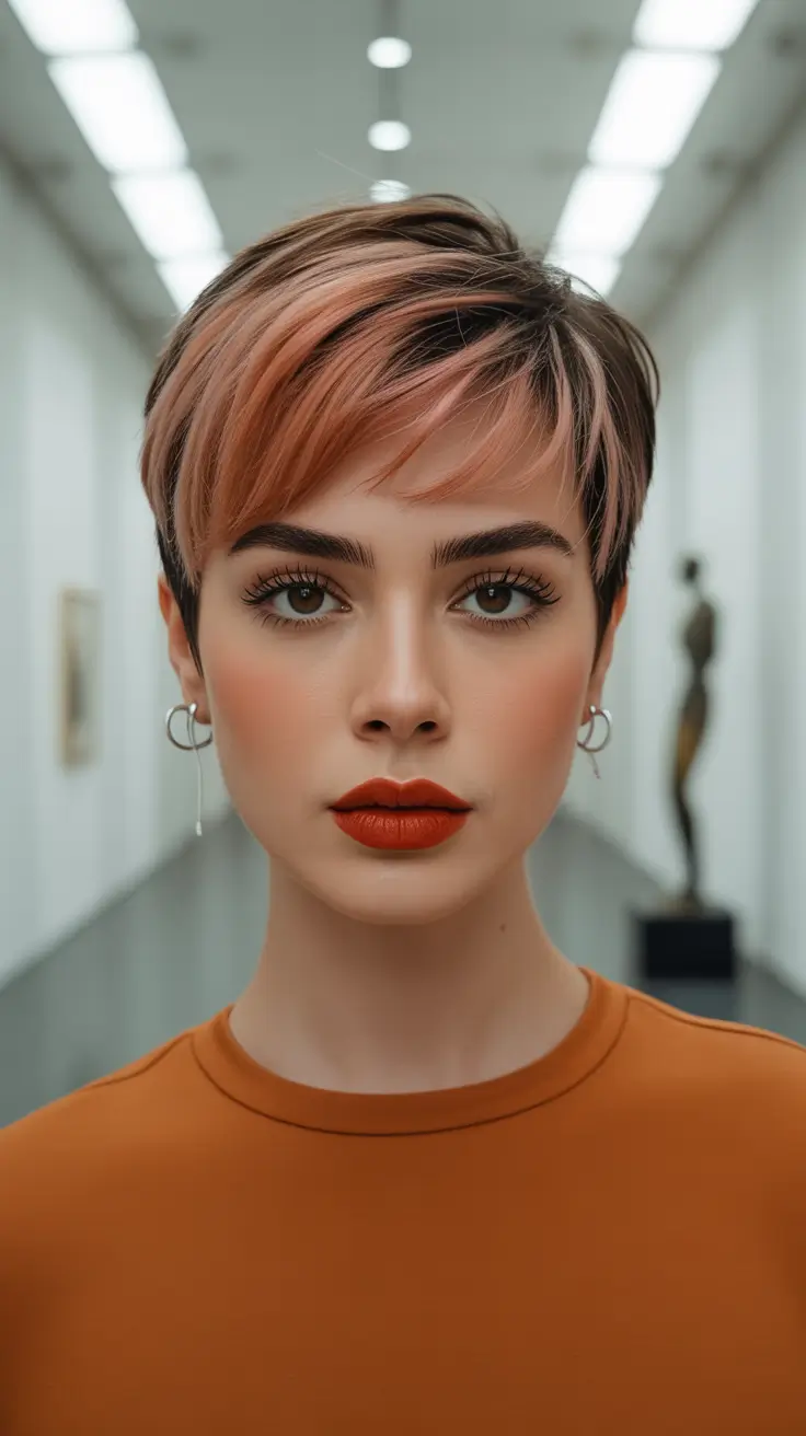 Winter Hair Colors 2025–2026 Short Brunettes Pixie Rose Balayage