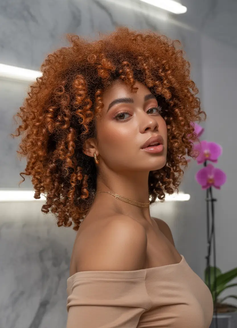Winter hair colors for black women ideas 2025 2026 Cinnamon Curly Bounce
