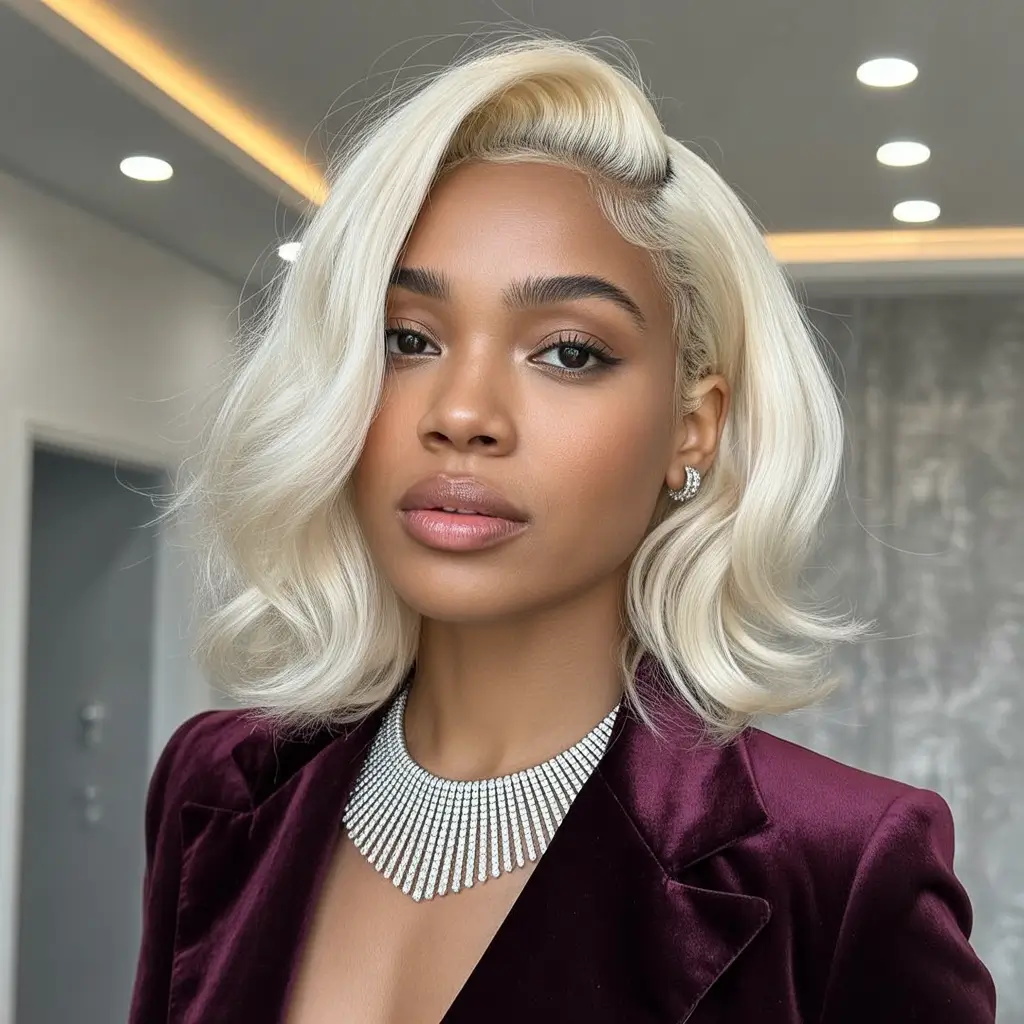 Winter hair colors for black women ideas 2025 2026 Platinum Ice Confidence