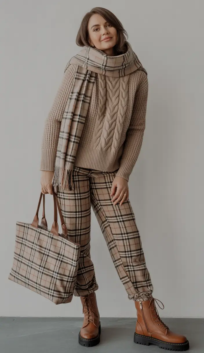 Winter Outfits Over 40 Style Guide 2025 2026 - Preppy Plaid Play