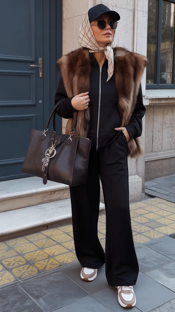 Winter Outfits Over 40 Style Guide 2025 2026 - Sporty Luxe with Fur Detail