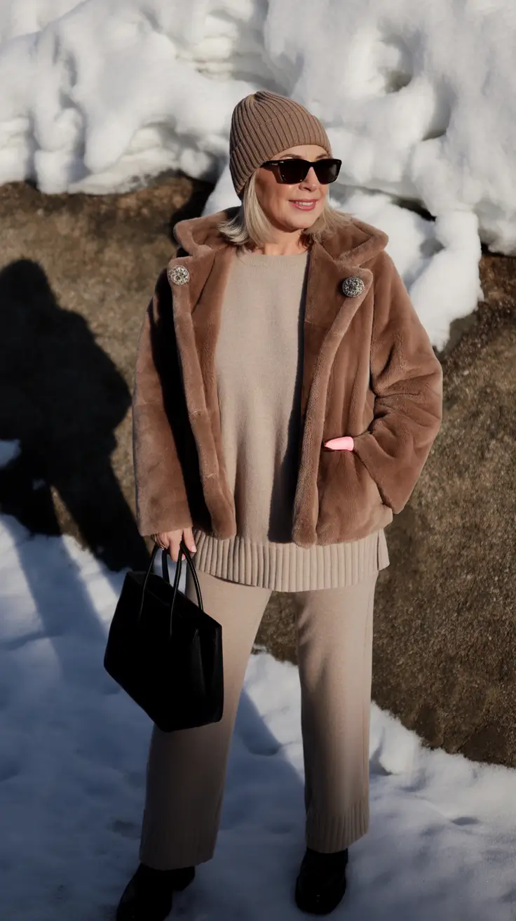 Winter Outfits Over 40 Style Guide 2025 2026 - Neutral Knit Harmony