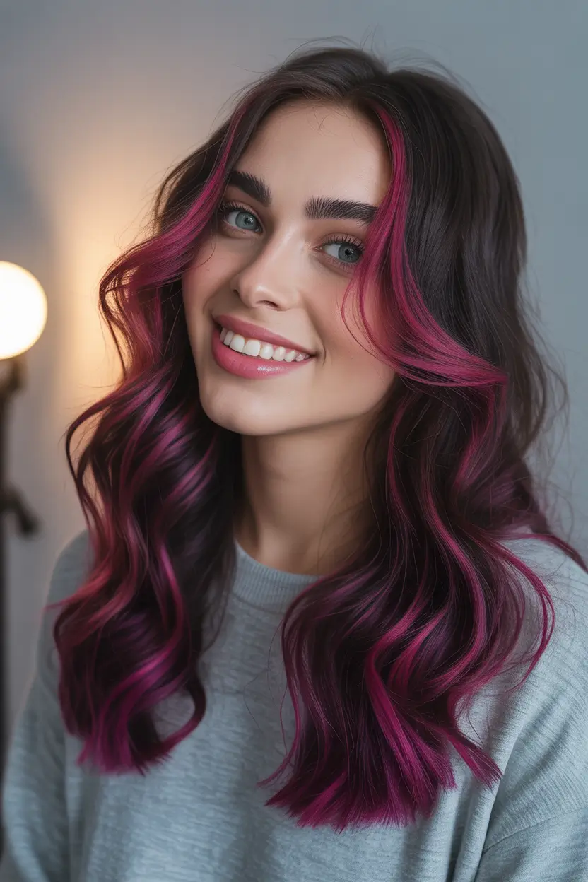 Balayage Hair Color for Winter 2025–2026 Magenta Framing