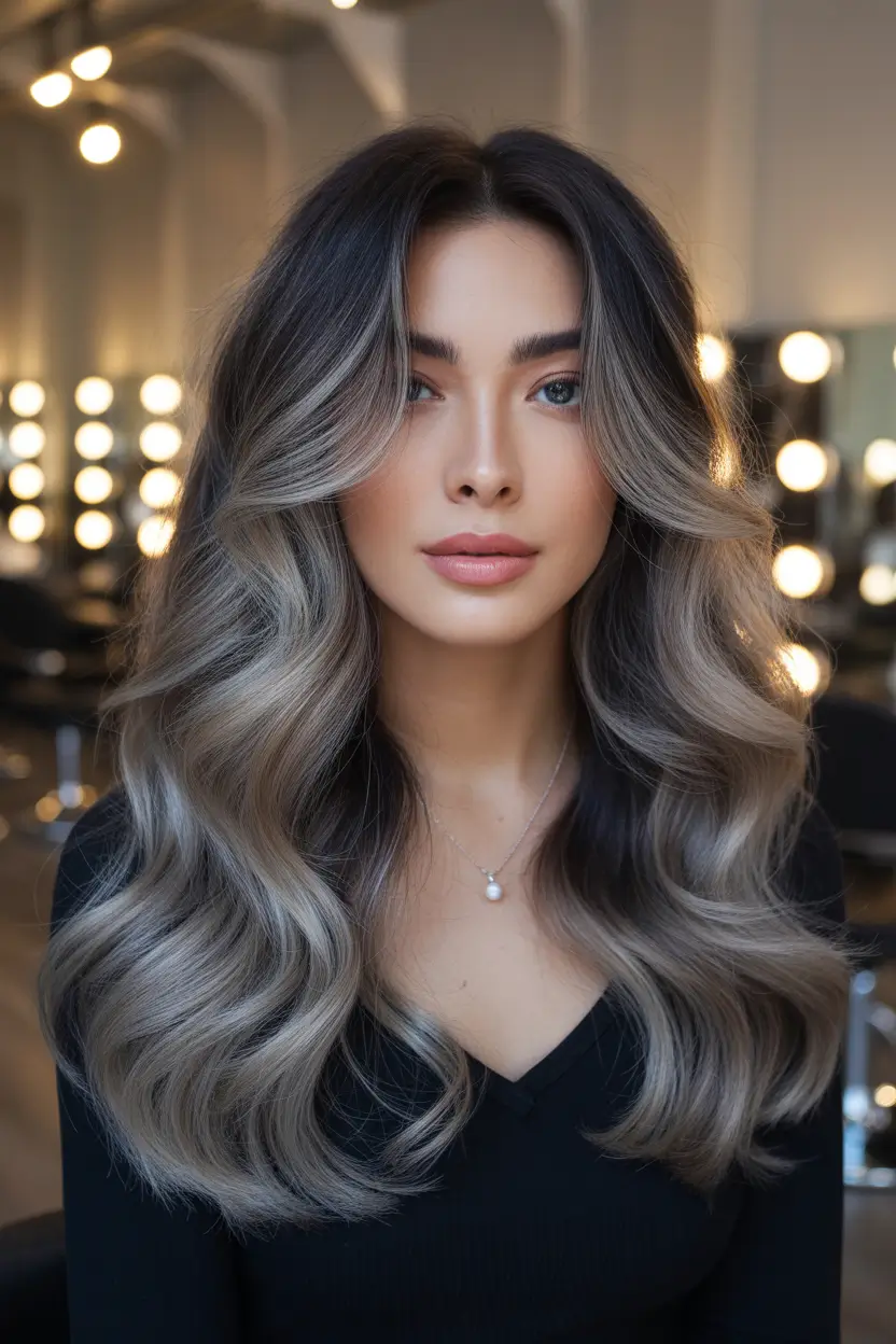 Balayage Hair Color for Winter 2025–2026 Silver Ash Waves