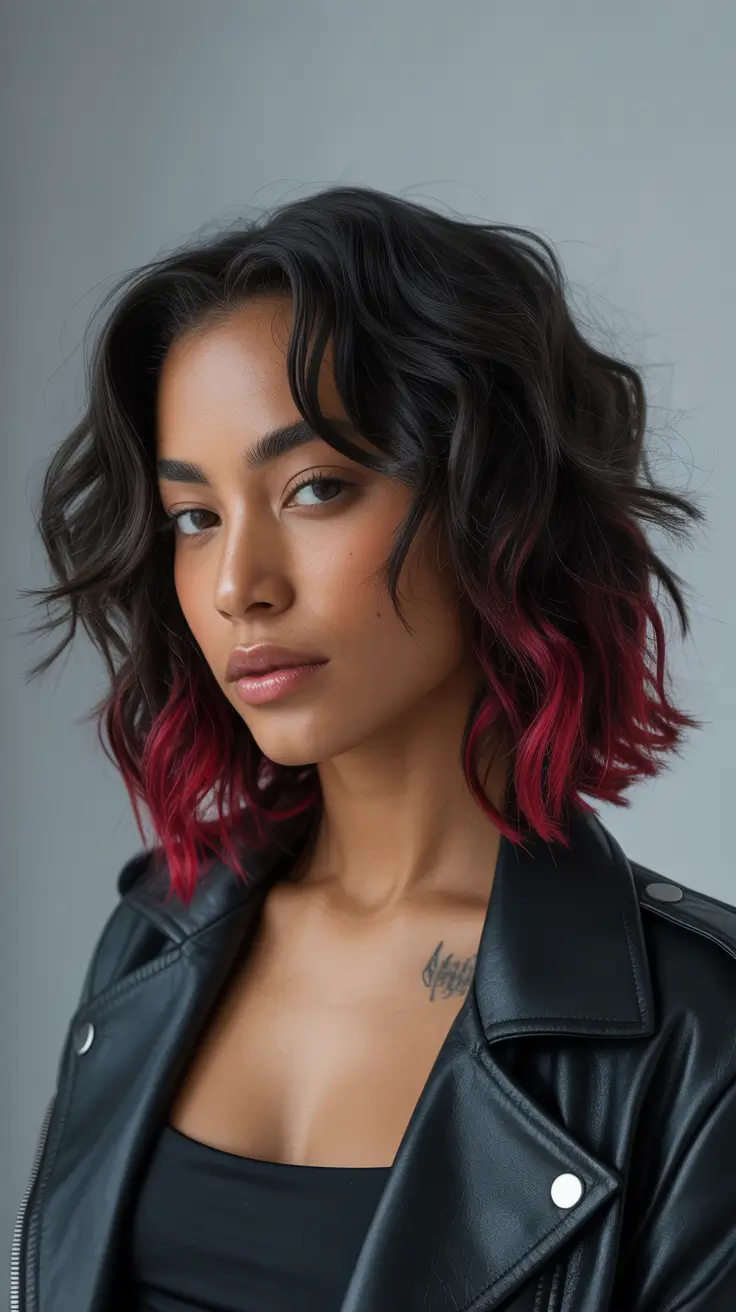 Balayage Hair Color for Winter 2025–2026 Rose Red Bob