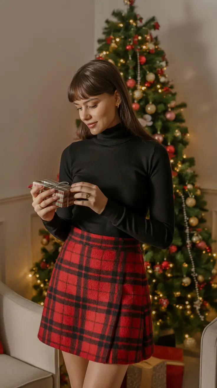Best Christmas Outfit 2025 Mini Plaid Moment