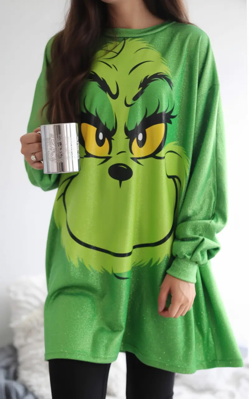 Best Christmas Outfit 2025 Grinch Face