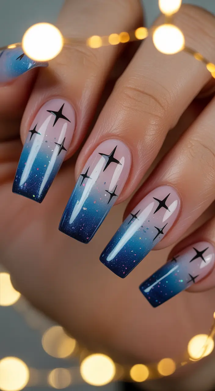 Best Classy Nail Colors Winter 2025–2026 Northern Lights Blue