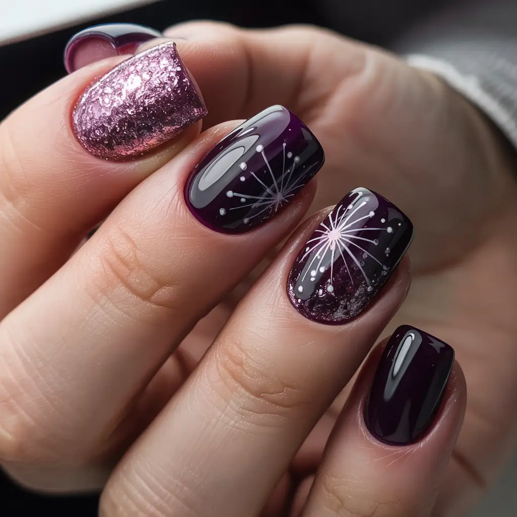 Best Classy Nail Colors Winter 2025–2026 Starry Plum Elegance
