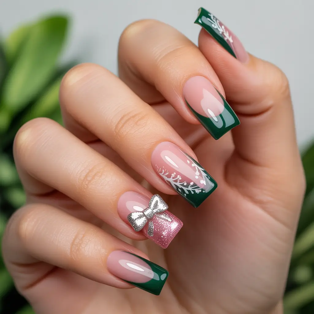 Best French Nails Design Winter 2025–2026 Evergreen Elegance