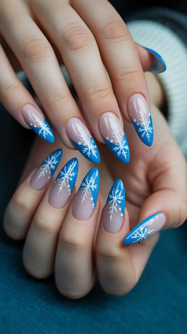 Best French Nails Design Winter 2025–2026 Snowflake Magic