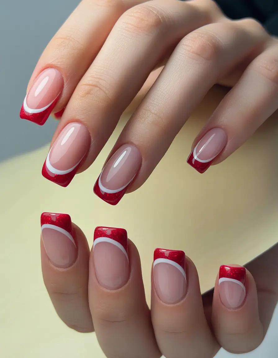 Best French Nails Design Winter 2025–2026 Candy Red French