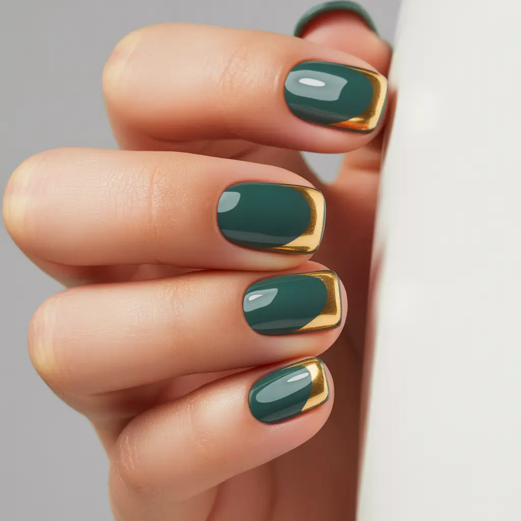 Best French Nails Design Winter 2025–2026 Golden Frame