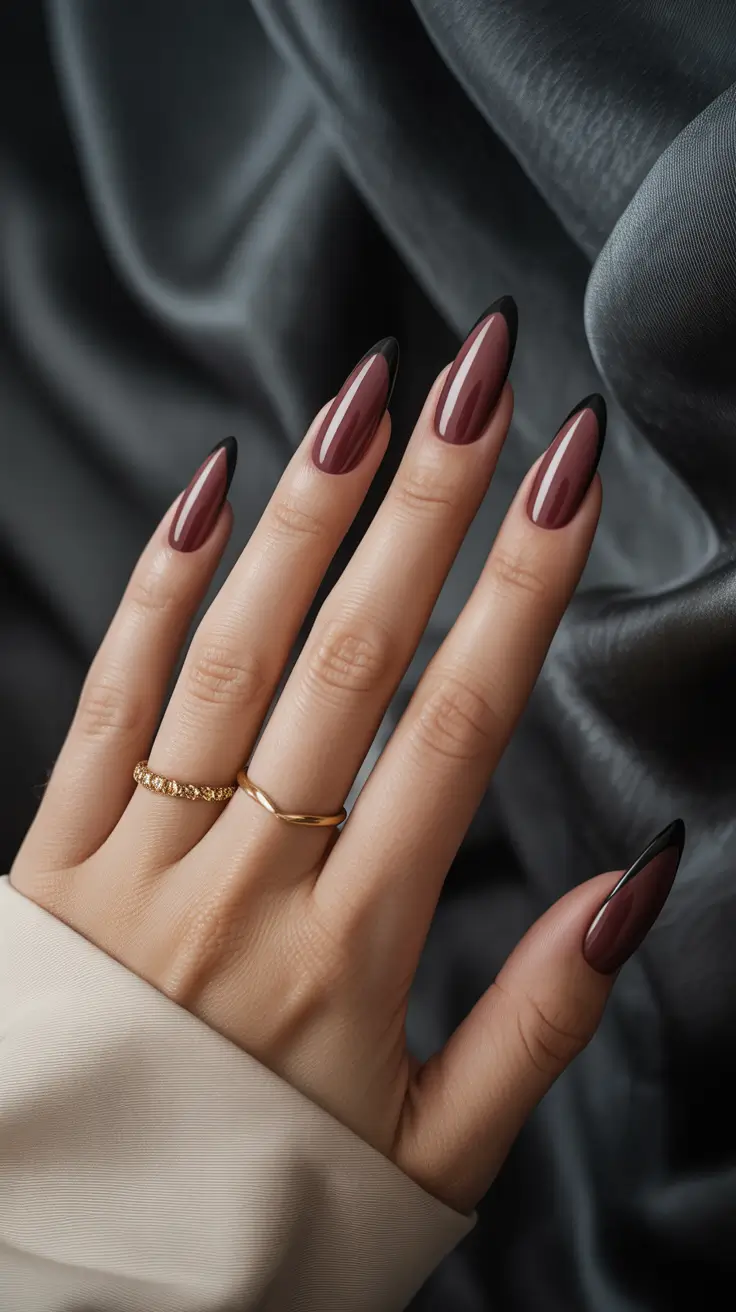 Best French Nails Design Winter 2025–2026 Mocha Edge